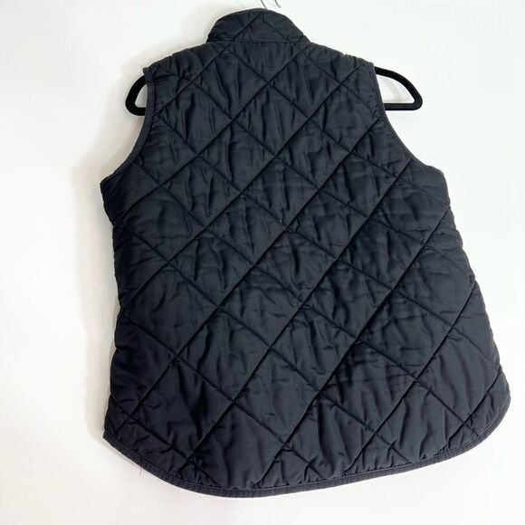 J. Crew Vest Womens Medium Quilted Mock High Neck Puffer Pockets Gold Full Zip - Picture 6 of 7